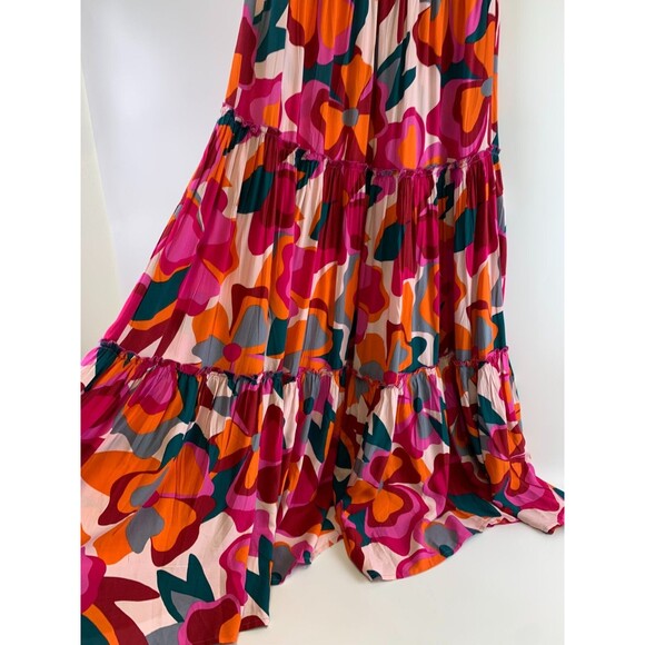 Abel The Label ATL Strapless Bright Multi Pink Floral Maxi Dress New Tags Large - Picture 3 of 11